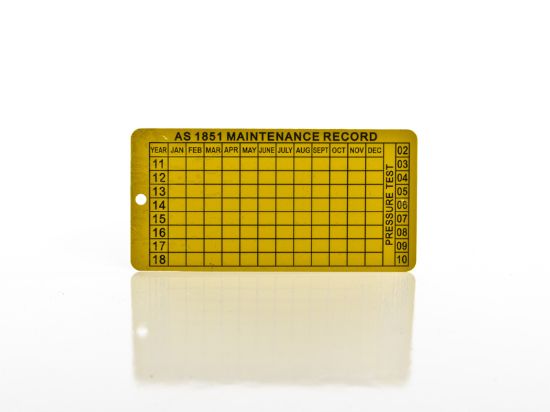 Picture of 10 Pack - Fire Equipment Maintenance Service Tag - Aluminium