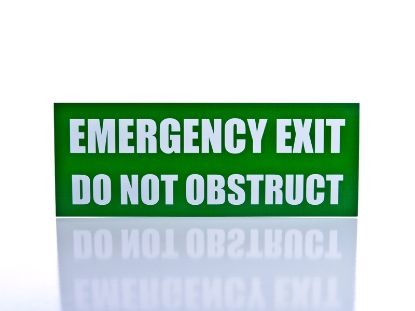 Picture of Emergency Exit Do Not Obstruct Sign