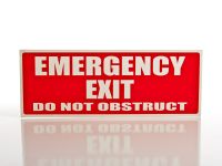 Picture of Emergency Exit Do Not Obstruct  Sign - Red