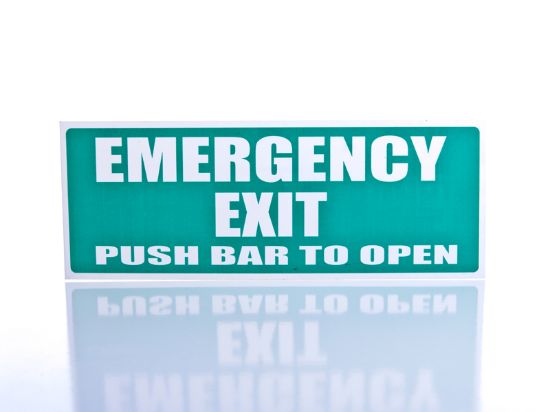 Picture of Emergency Exit Push Bar to Open Sign