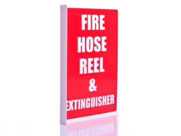 Show details for Fire Extinguisher & Fire Hose Reel (Text) - Right Angle Sign Picture of Fire Extinguisher & Fire Hose Reel (Text) - Right Angle Sign