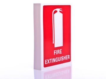 Show details for Fire Extinguisher Location Sign - Right Angle Picture of Fire Extinguisher Location Sign - Right Angle
