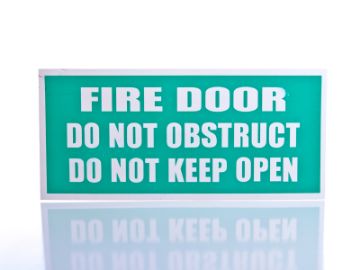 Show details for Fire Door Do Not Obstruct Do Not Keep Open Sign - Green Picture of Fire Door Do Not Obstruct Do Not Keep Open Sign - Green