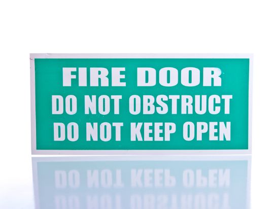 Picture of Fire Door Do Not Obstruct Do Not Keep Open  Sign - Green