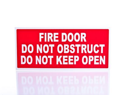 Picture of Fire Door Do Not Obstruct Do Not Keep Open  Sign - Red