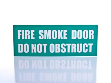 Show details for Fire Smoke Door Do Not Obstruct Sign - Green Picture of Fire Smoke Door Do Not Obstruct Sign - Green