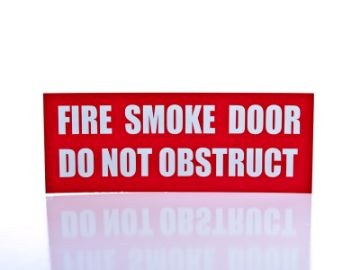 Show details for Fire Smoke Door Do Not Obstruct Sign - Red Picture of Fire Smoke Door Do Not Obstruct Sign - Red