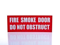 Picture of Fire Smoke Door Do Not Obstruct  Sign - Red