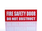 Picture of Fire Safety Door Do Not Obstruct  Sign - Red