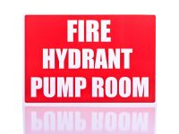 Picture of Fire Hydrant Pump Room Sign
