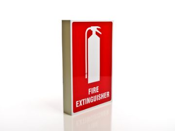 Show details for Fire Extinguisher Location Sign- Right Angle - Medium - Metal Picture of Fire Extinguisher Location Sign- Right Angle - Medium - Metal