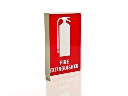 Picture of Fire Extinguisher Location Sign - Right Angle - Small - Metal